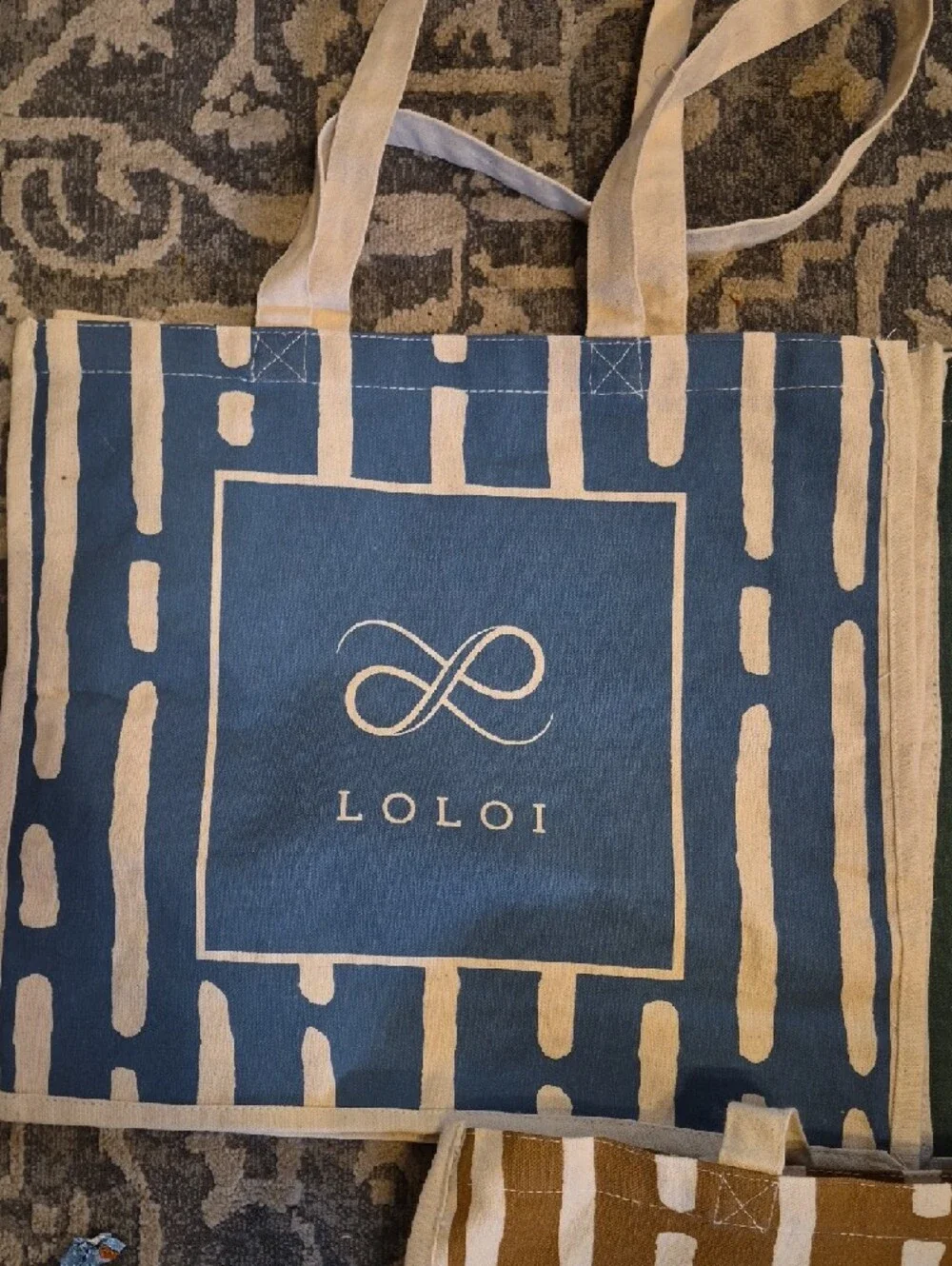LOLOI Canvas Tote‎ Bag - Blue, Green, and Brown Options